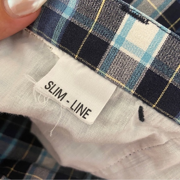 Gardeur Men's Blue Plaid Slim-Line Trousers Size 32 - Picture 4 of 4